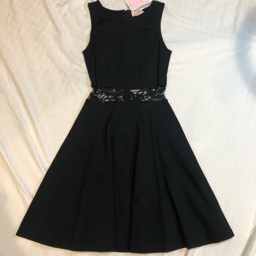 Black A Line Dress with Lace